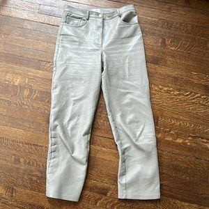 Aritzia Melina Pant (Vegan Leather) in Light Taupe Size 6